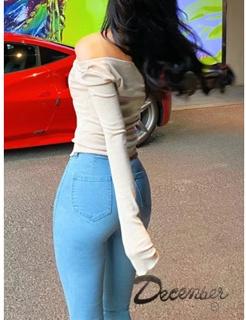 December Jeans Good Quality Casual Stretchable Highwaist Korean Skinny Jeans with Belt Holder for Women Fashion Womenswear Bottom Basic Denim Fabric Pants Fabric Pants