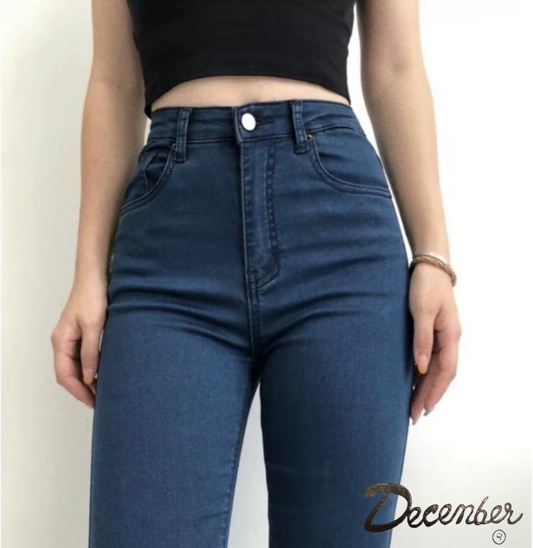 December Jeans Good Quality Casual Stretchable Highwaist Korean Skinny Jeans with Belt Holder for Women Fashion Womenswear Bottom Basic Denim Fabric Pants Fabric Pants