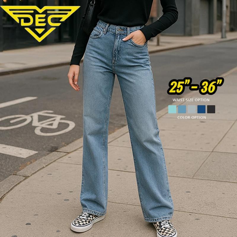 HIGH WAIST STRAIGHT WIDE LEG DENIM PANTS FOR WOMEN Jeans Womenswear Bottom Fit Lingerie Trouser