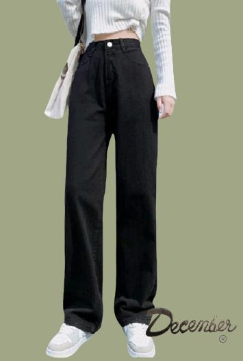 DCE : Wide Leg Pants Maong Denim Mom's Jeans Highwaist Baggy Boyfriend Everyday Outfit Dancer Style for Women Cotton Casual Bottom Womenswear : Waist Size 25" to 36"