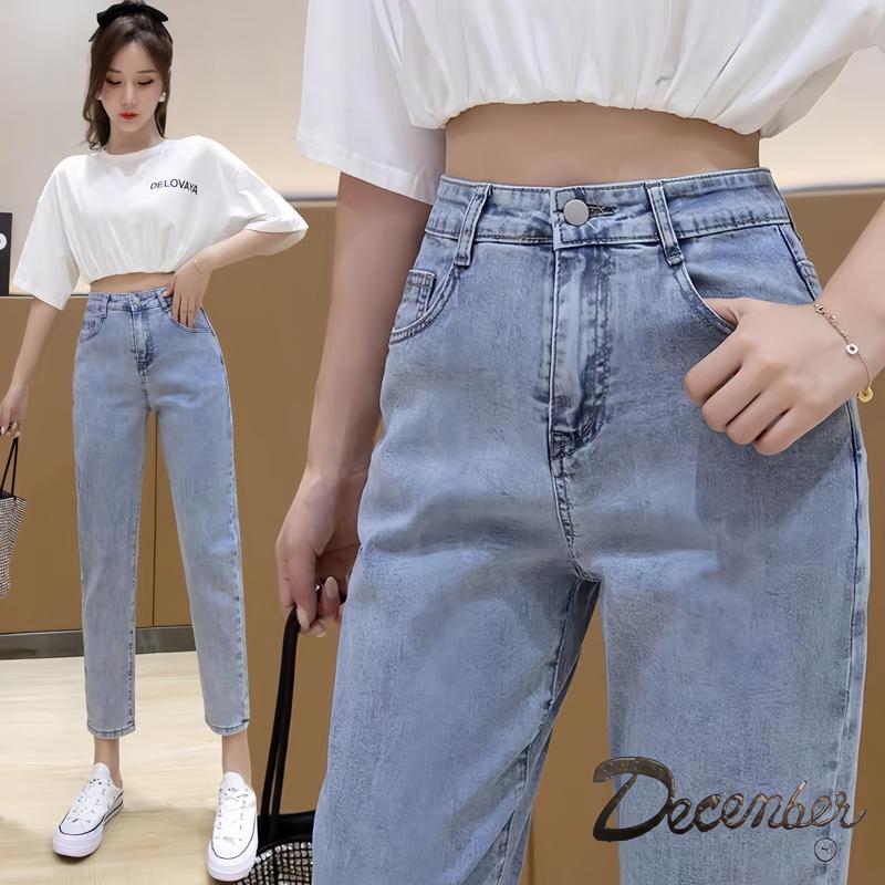 DCE : Wide Leg Pants Maong Denim Mom's Jeans Highwaist Baggy Boyfriend Everyday Outfit Dancer Style for Women Cotton Casual Bottom Womenswear : Waist Size 25" to 36"