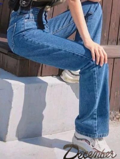 DCE : Wide Leg Pants Maong Denim Mom's Jeans Highwaist Baggy Boyfriend Everyday Outfit Dancer Style for Women Cotton Casual Bottom Womenswear : Waist Size 25" to 36"