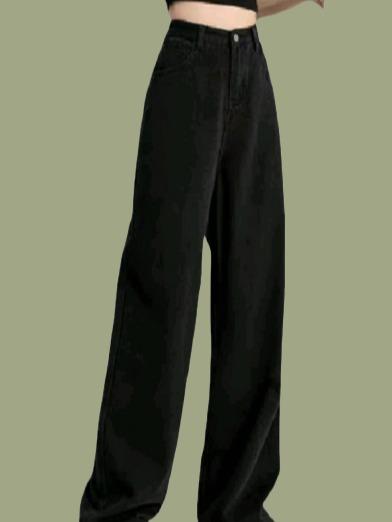 WIDE LEG DENIM PANTS HIGH WAIST STRAIGHT FOR WOMEN Jeans Womenswear Bottom Fit Lingerie Trouser