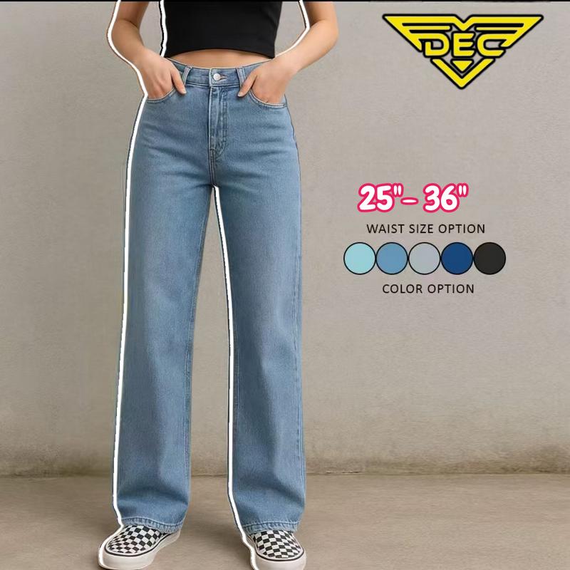 HIGH WAIST STRAIGHT WIDE LEG DENIM PANTS FOR WOMEN Jeans Womenswear Bottom Fit Lingerie Trouser